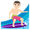 Person Surfing - Light emoji on Emojione